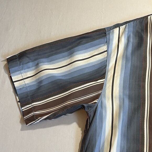 Tommy Bahama Short Sleeve Button Up Shirt Mens XL Silk‎ Tencel Striped Relaxed - Picture 5 of 16